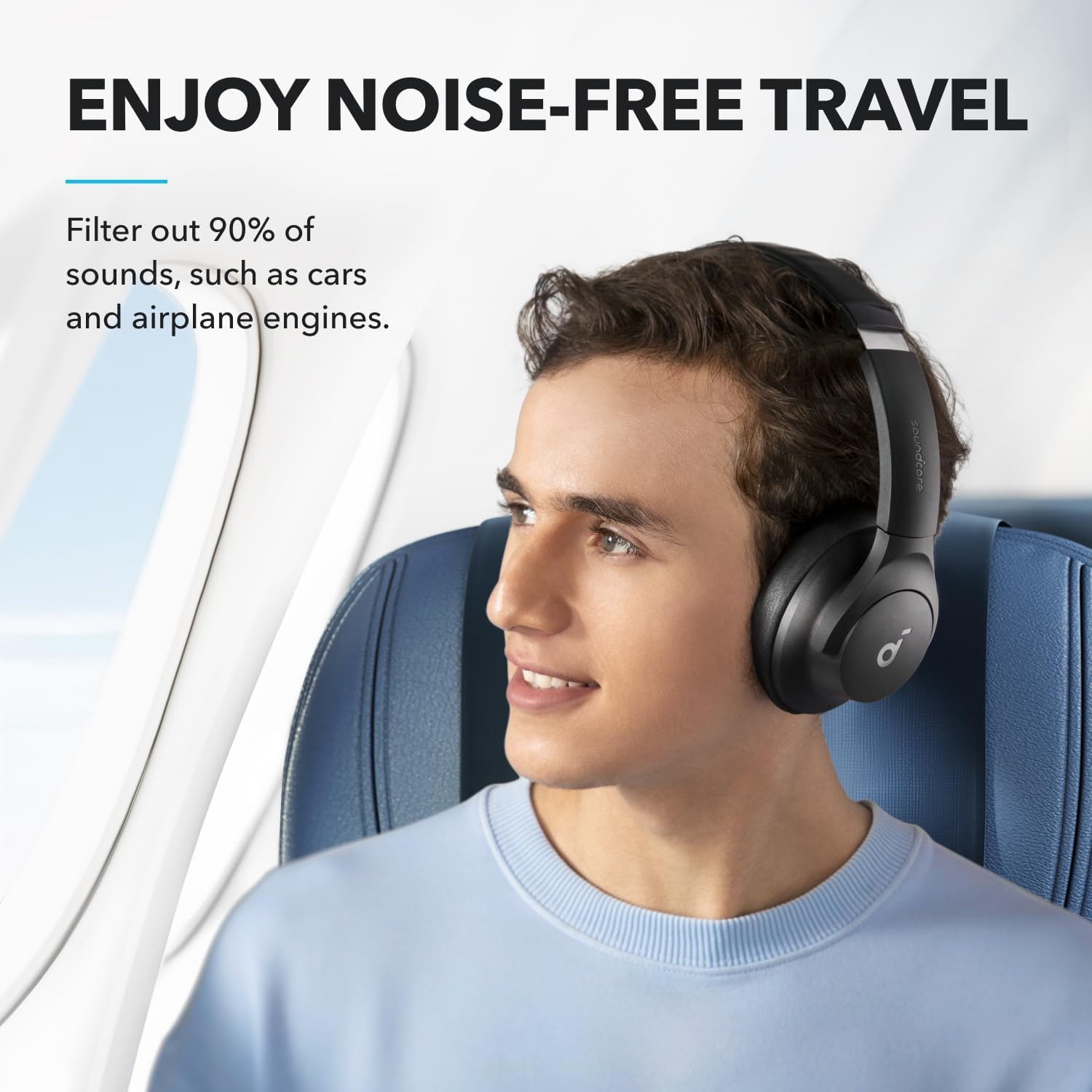 Soundcore by Anker Q20i Hybrid Active Noise Cancelling Headphones, Wireless Over-Ear Bluetooth, 40H Long ANC Playtime, Hi-Res Audio, Big Bass, Customize via an App, Transparency Mode Russell E-Commerce