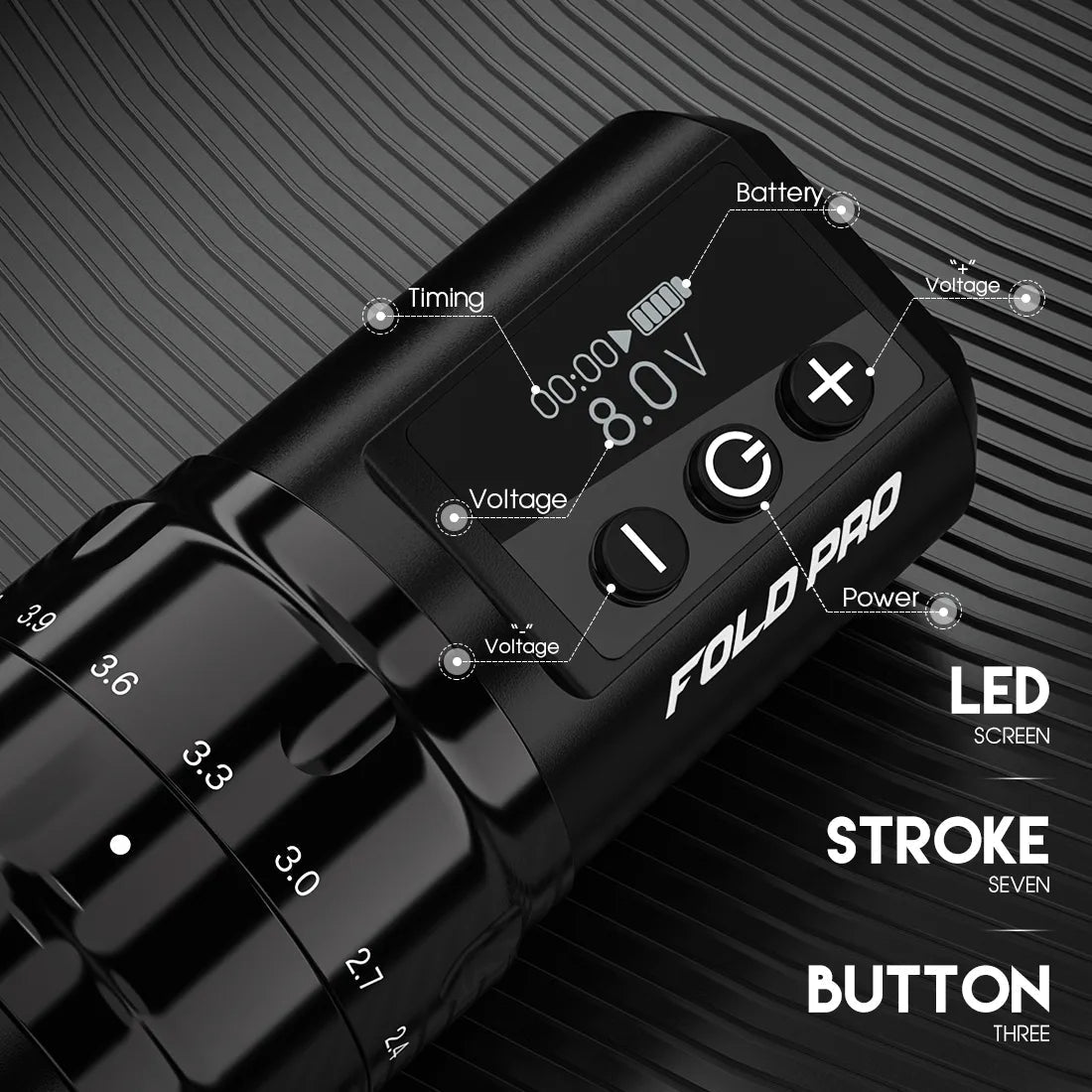 Dragonhawk Wireless Tattoo Pen Machine with 7 Stroke Length | Fold Pro INKSOULSUPPLY.COM