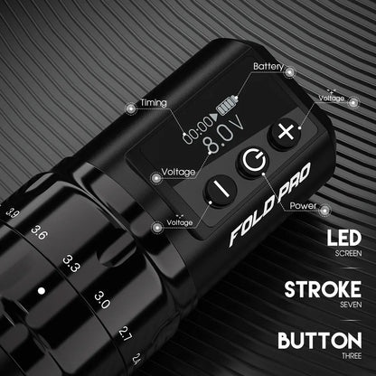 Dragonhawk Wireless Tattoo Pen Machine with 7 Stroke Length | Fold Pro INKSOULSUPPLY.COM