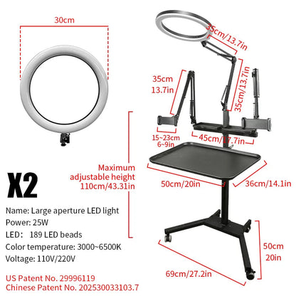 TAIDU PROMOTION MULTI-FUNCTIONAL DOUBLE HOLDER TATTOO BENCH WITH LIGHT INKSOULSUPPLY.COM