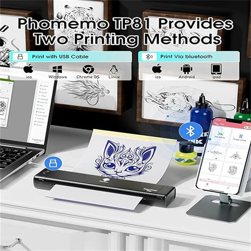 Phomemo TP81 Wireless Tattoo Template Printer (Upgrade) INKSOULSUPPLY.COM