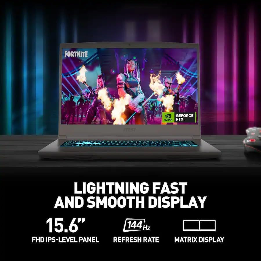 Msi 15.6" Thin A15 Gaming Laptop, 16GB DDR5, 512GB SSD, NVIDIA Geforce RTX 4050, Intel Core I5-13420H(Beat I7-11800H), Full HD Display, Backlit Keyboard, HDMI, Wi-Fi 6, Bluetooth, Windows 11, Black BazaarBox