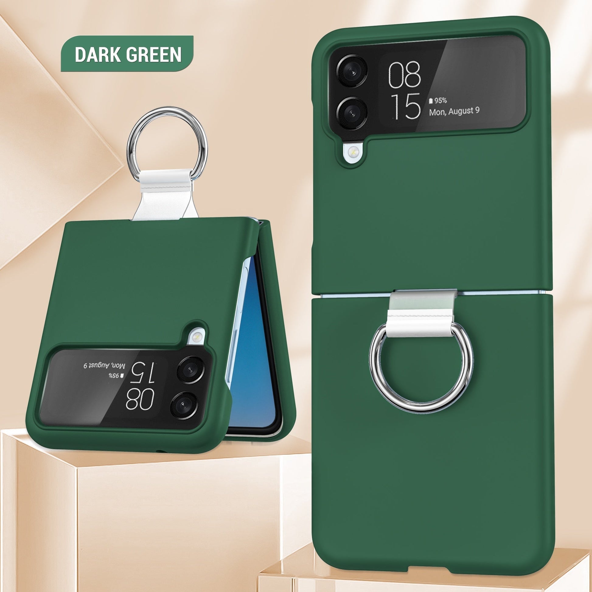 Transparent Protective Case For Galaxy Zflip4 Fastened Ring FLIPSTYLEZLLC