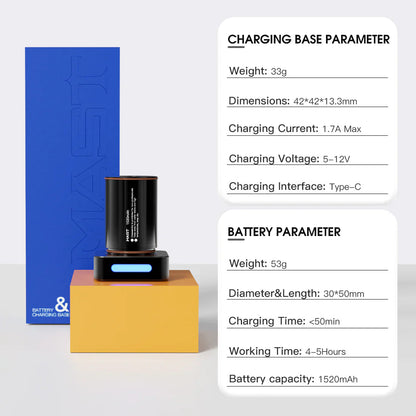 Original Battery&Charging Base for MAST Racer Pro Wireless Tattoo Pen Machine INKSOULSUPPLY.COM