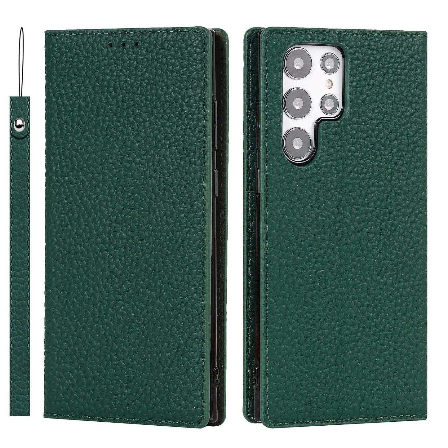 Galaxy S24 Ultra Case Litchi Leather Phone Case FLIPSTYLEZLLC