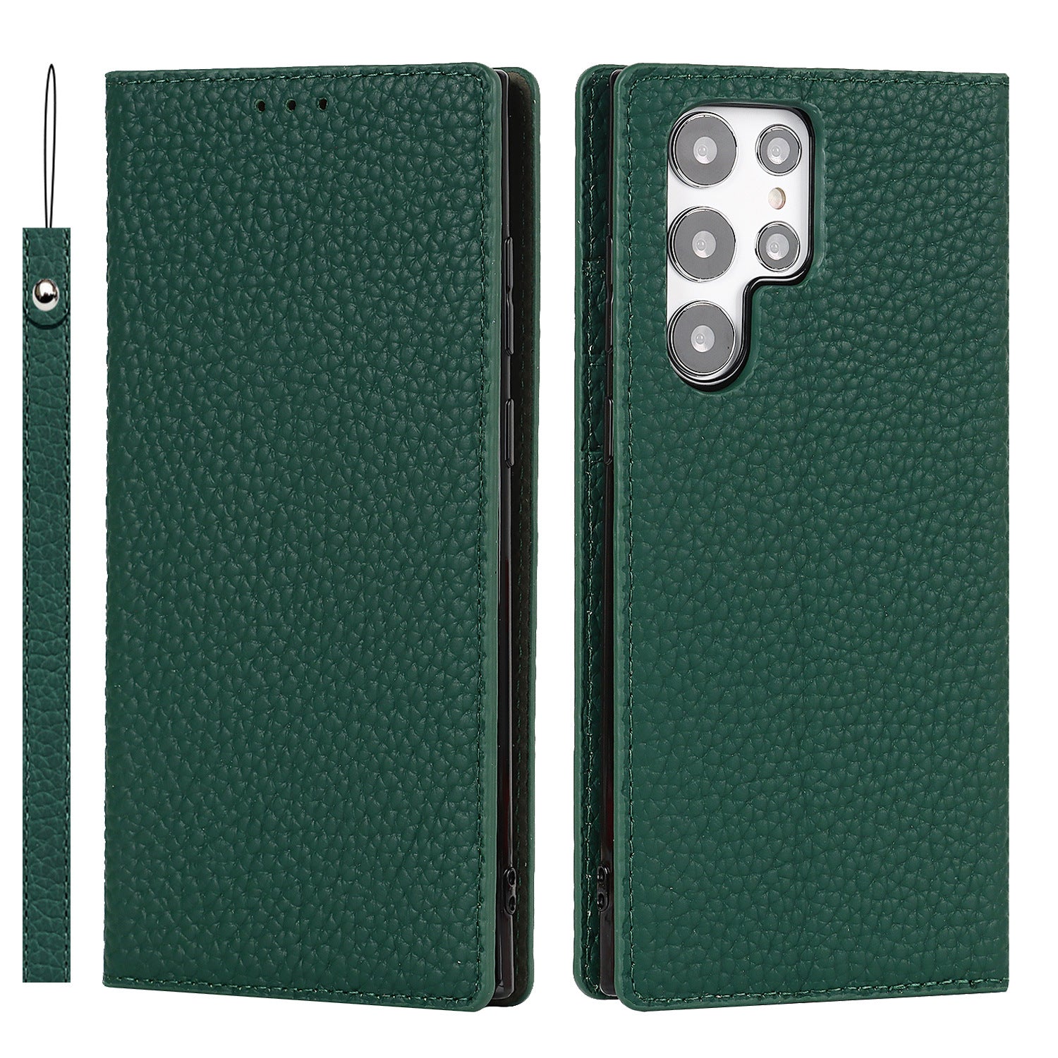 Galaxy S24 Ultra Case Litchi Leather Phone Case FLIPSTYLEZLLC