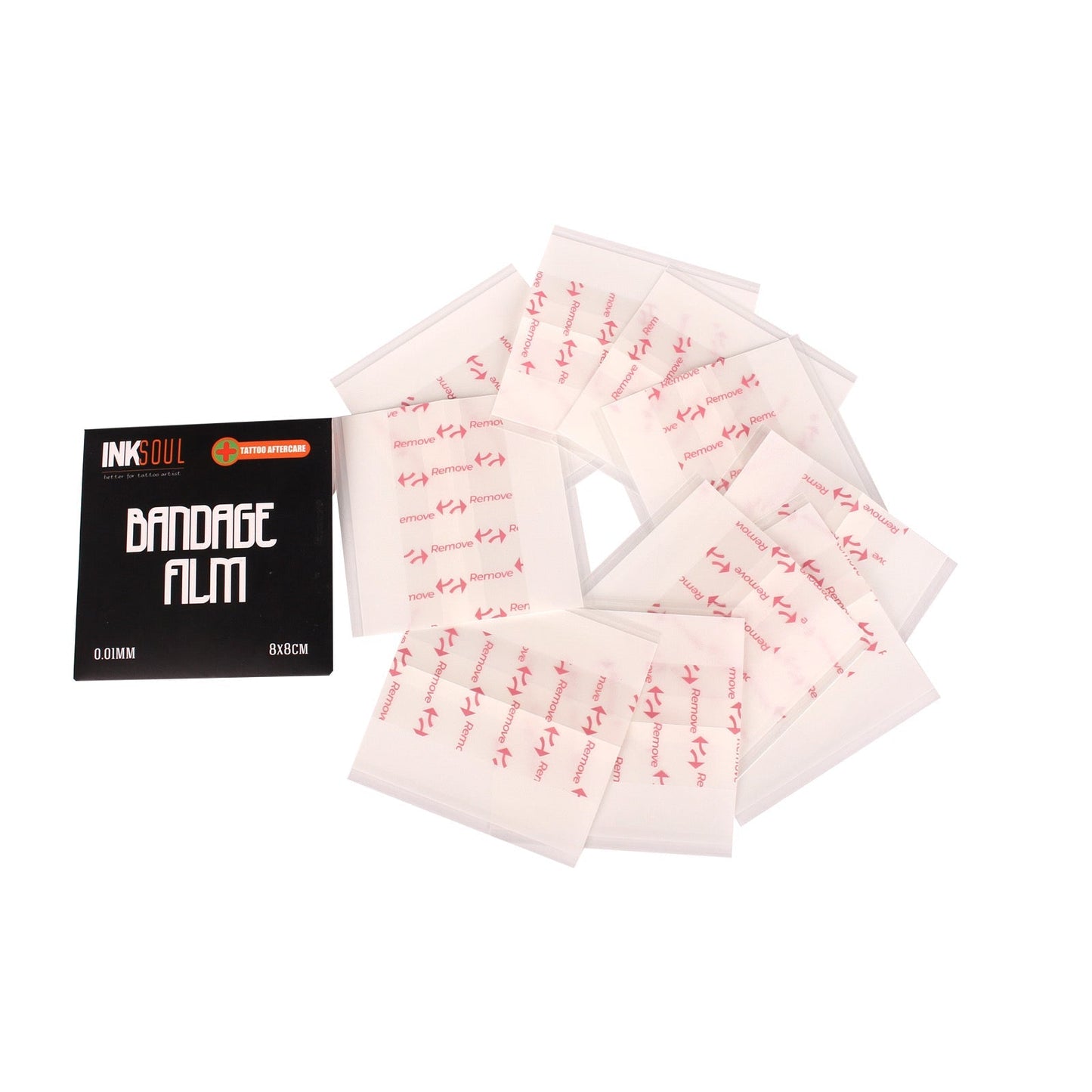 INKSOUL® Tattoo Aftercare Bandage Film 0.01mm ultrathin 3.1in X 3.1in 10sheets INKSOULSUPPLY.COM