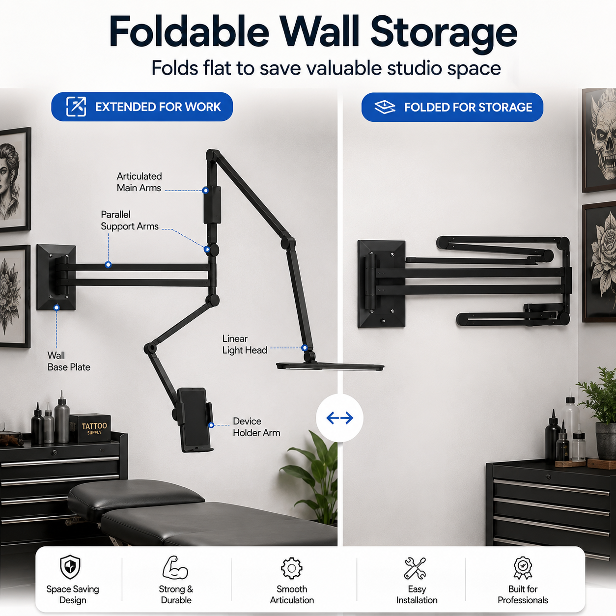 Multifunctional and convenient work lamp---Wall mounted light INKSOULSUPPLY.COM