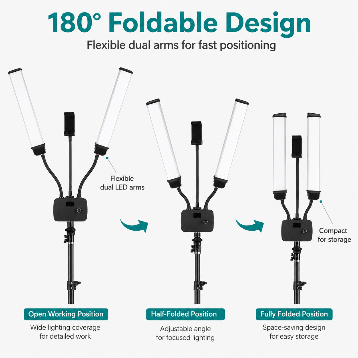 INKSOUL Flexible Double Arms LED Fill Light INKSOULSUPPLY.COM