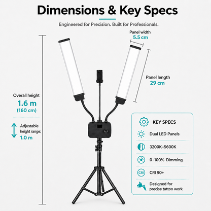 INKSOUL Flexible Double Arms LED Fill Light INKSOULSUPPLY.COM