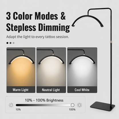 Tattoo Estheticians Pmu Eyelash LED Floor Light,  moon Lamp with phone holder INKSOULSUPPLY.COM