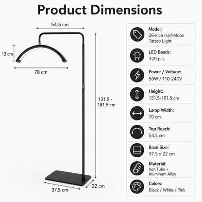 Tattoo Estheticians Pmu Eyelash LED Floor Light,  moon Lamp with phone holder INKSOULSUPPLY.COM