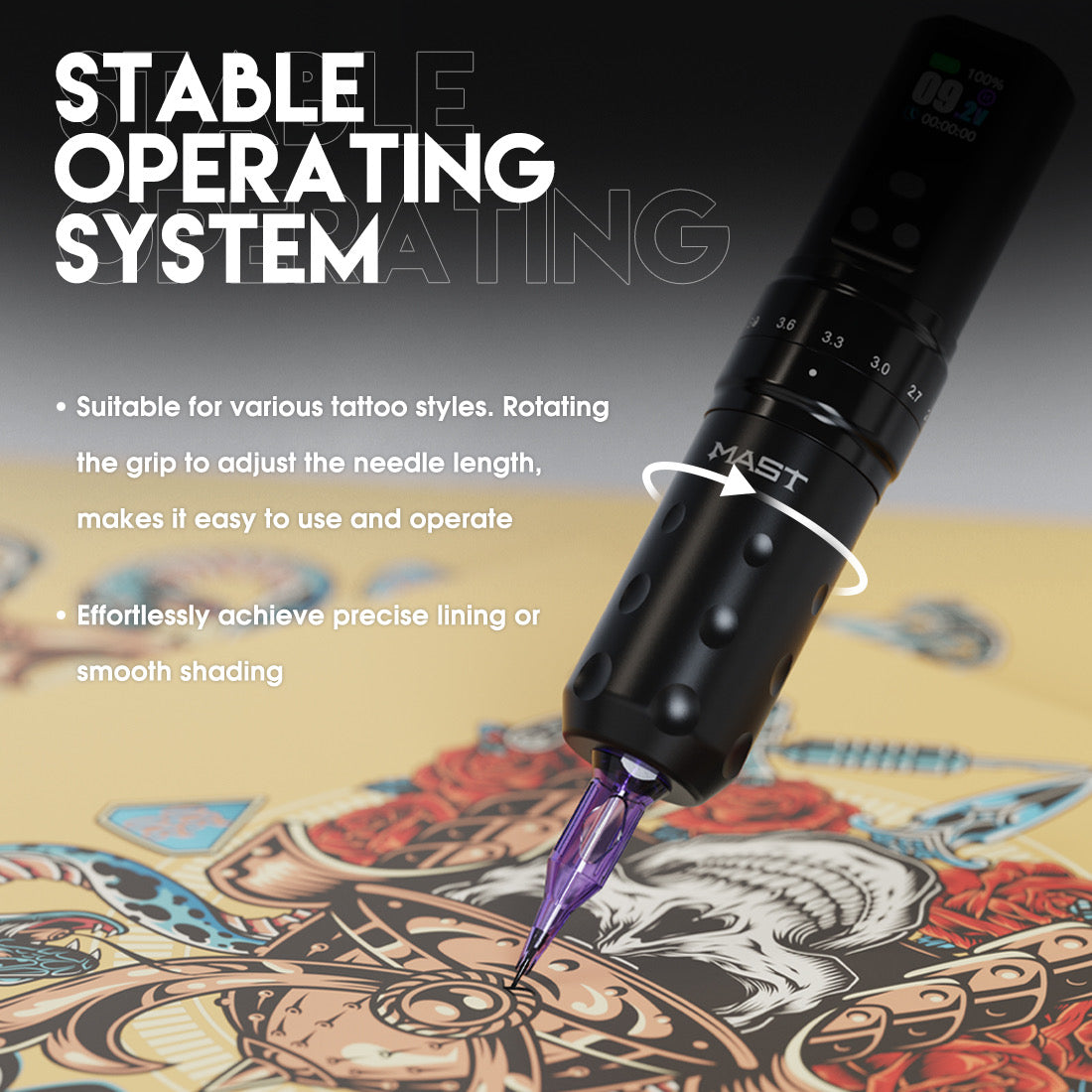 Dragonhawk Wireless Tattoo Pen Machine 2.4-4.2MM Strokes Length | Mast Fold 2 Pro INKSOULSUPPLY.COM