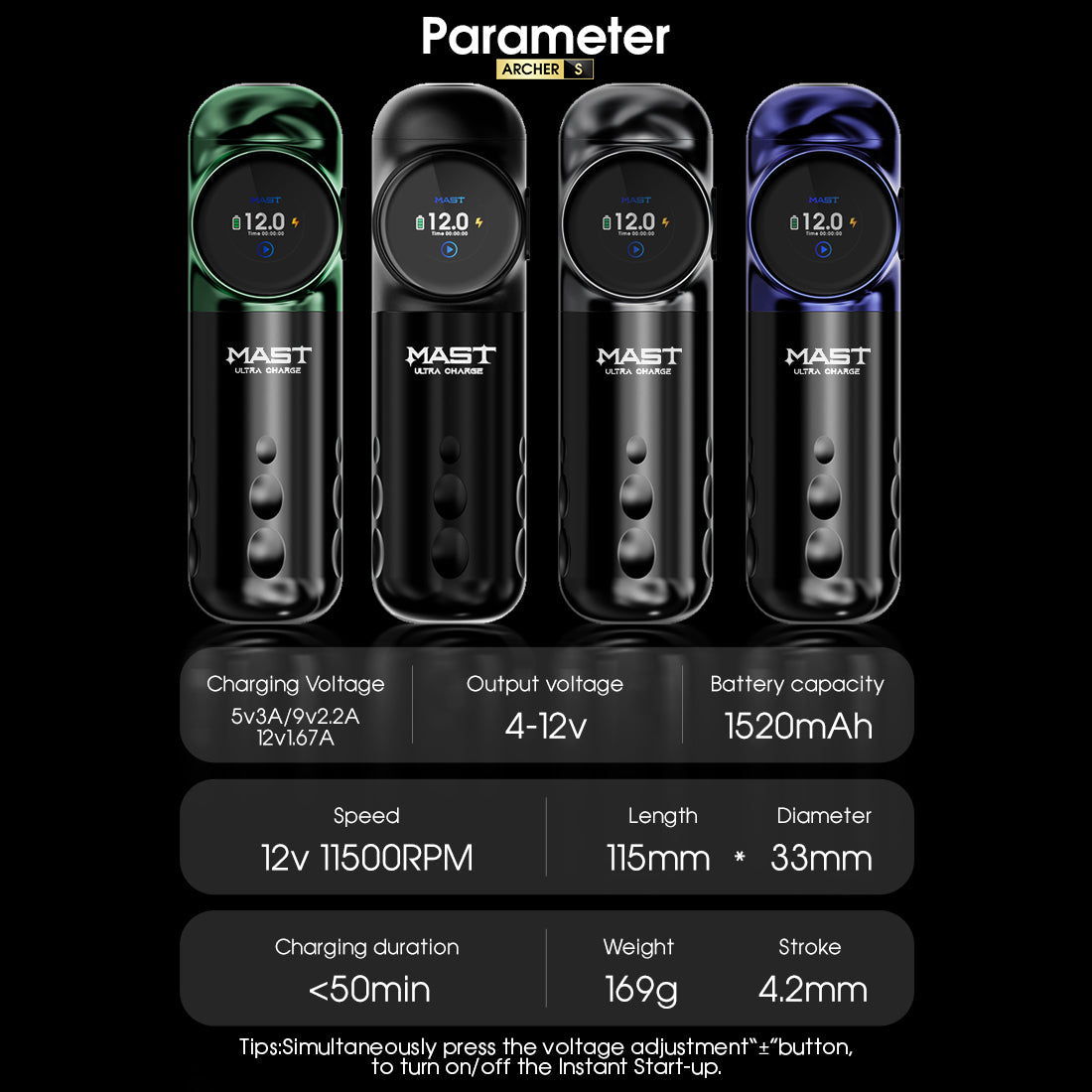 Mast Archer S by Dragonhawk | Wireless Tattoo Pen Machine | Ultra-fast Charging | 4.2MM Stroke INKSOULSUPPLY.COM