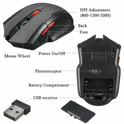 2.4Ghz Mini Wireless Optical Gaming Mouse Electronics Den