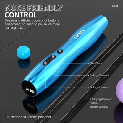 Wireless Tattoo Pen Machine With 2.5MM Stroke Permanent Makeup| Mast P20 (2 Batteries ver.) INKSOULSUPPLY.COM
