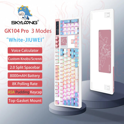 Wireless Mechanical Keyboard with 3.0 Screen 3 Knobs Hot-Swappable Silent Switch PBT keycaps Electronics Den