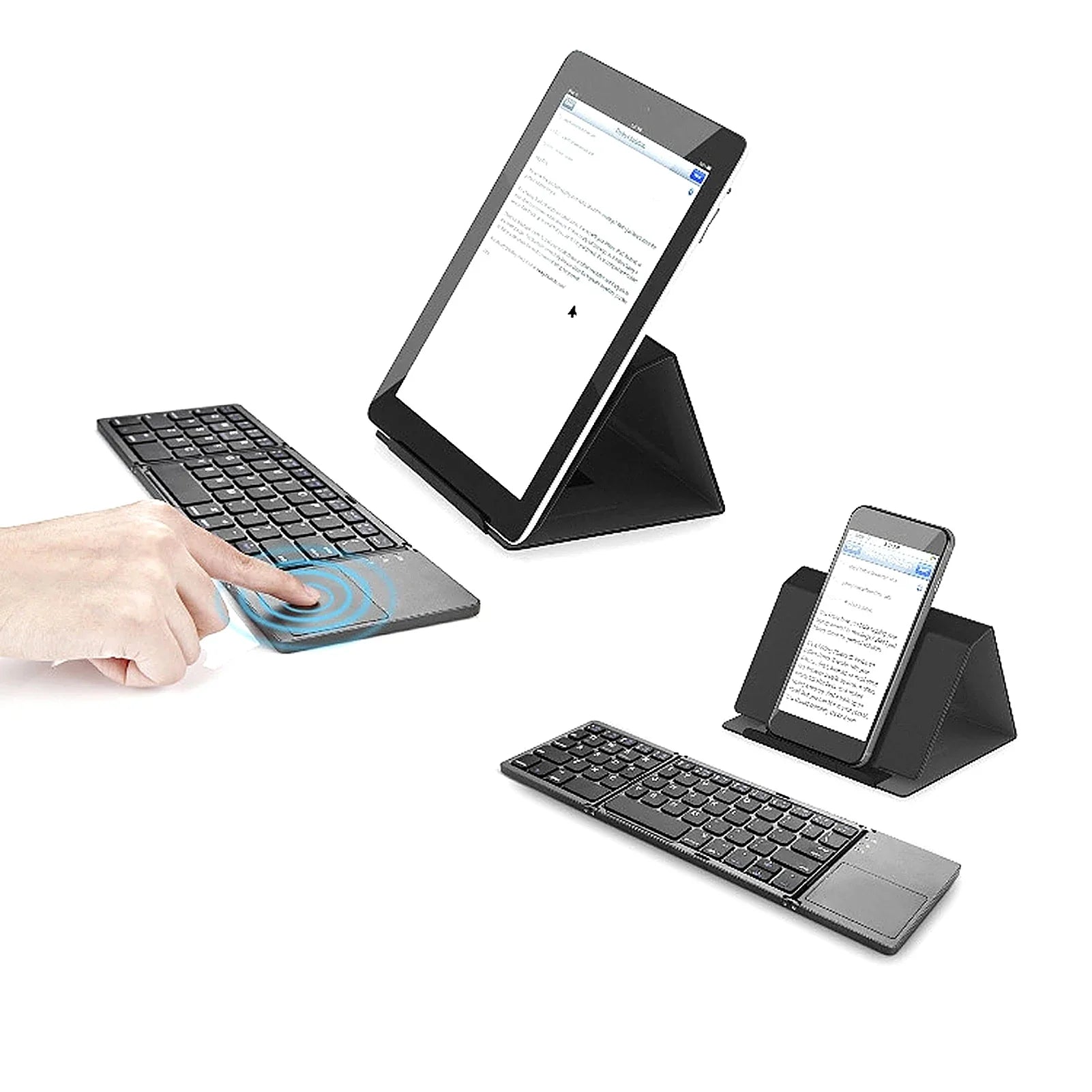 64-key Wireless BT Keyboard Rechargeable Foldable Keyboard Electronics Den