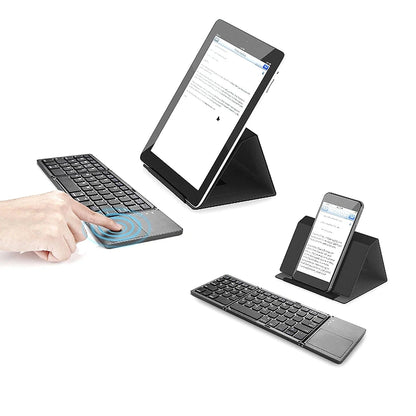 64-key Wireless BT Keyboard Rechargeable Foldable Keyboard Electronics Den