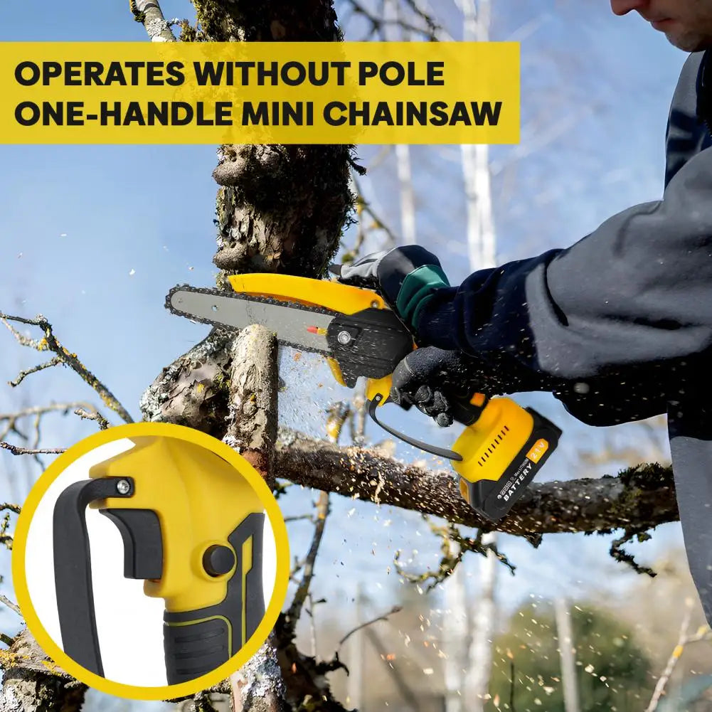 Cordless 2-in-1 Pole Saw And Mini Chainsaw 6-Inch Brushless Electric Chain Saw with 5.9 Feet Max Reach for Trimming And Cutting Russell E-Commerce