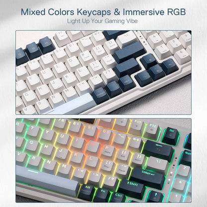 98 Keys 3-Mode Wireless Gasket RGB Gaming Mechanical Keyboard Electronics Den