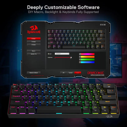 K530 Pro Draconic 60% Wireless RGB 3-Mode Mechanical Keyboard Electronics Den