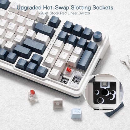 98 Keys 3-Mode Wireless Gasket RGB Gaming Mechanical Keyboard Electronics Den
