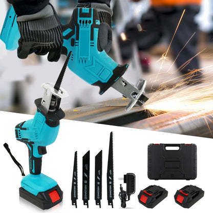 Reciprocating Saw 21V Cordless 0-4500 SPM 2 Batteries 4 Saw BladesTool Russell E-Commerce