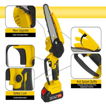 Cordless 2-in-1 Pole Saw And Mini Chainsaw 6-Inch Brushless Electric Chain Saw with 5.9 Feet Max Reach for Trimming And Cutting Russell E-Commerce