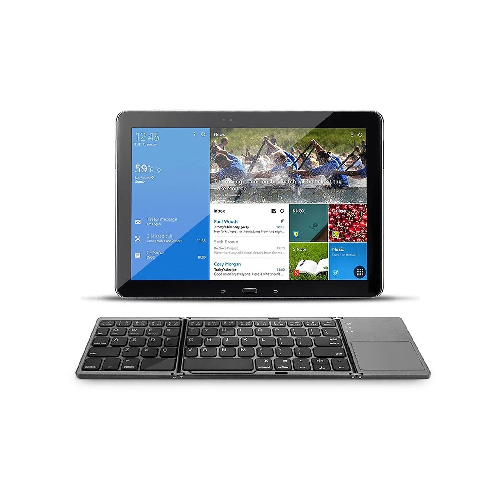 64-key Wireless BT Keyboard Rechargeable Foldable Keyboard Electronics Den