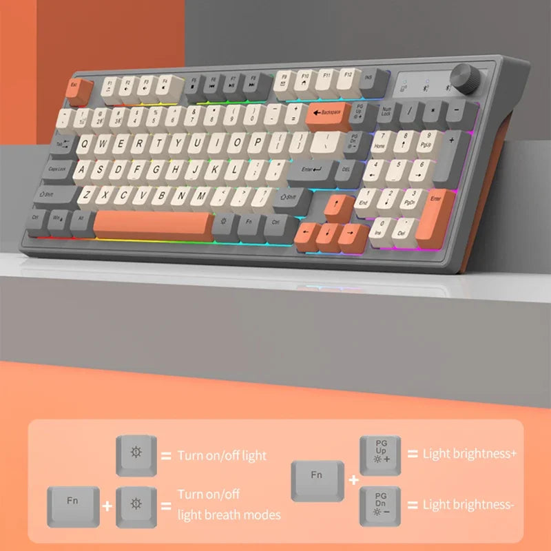 98-key Wireless Keyboard Rainbow Light Electronics Den
