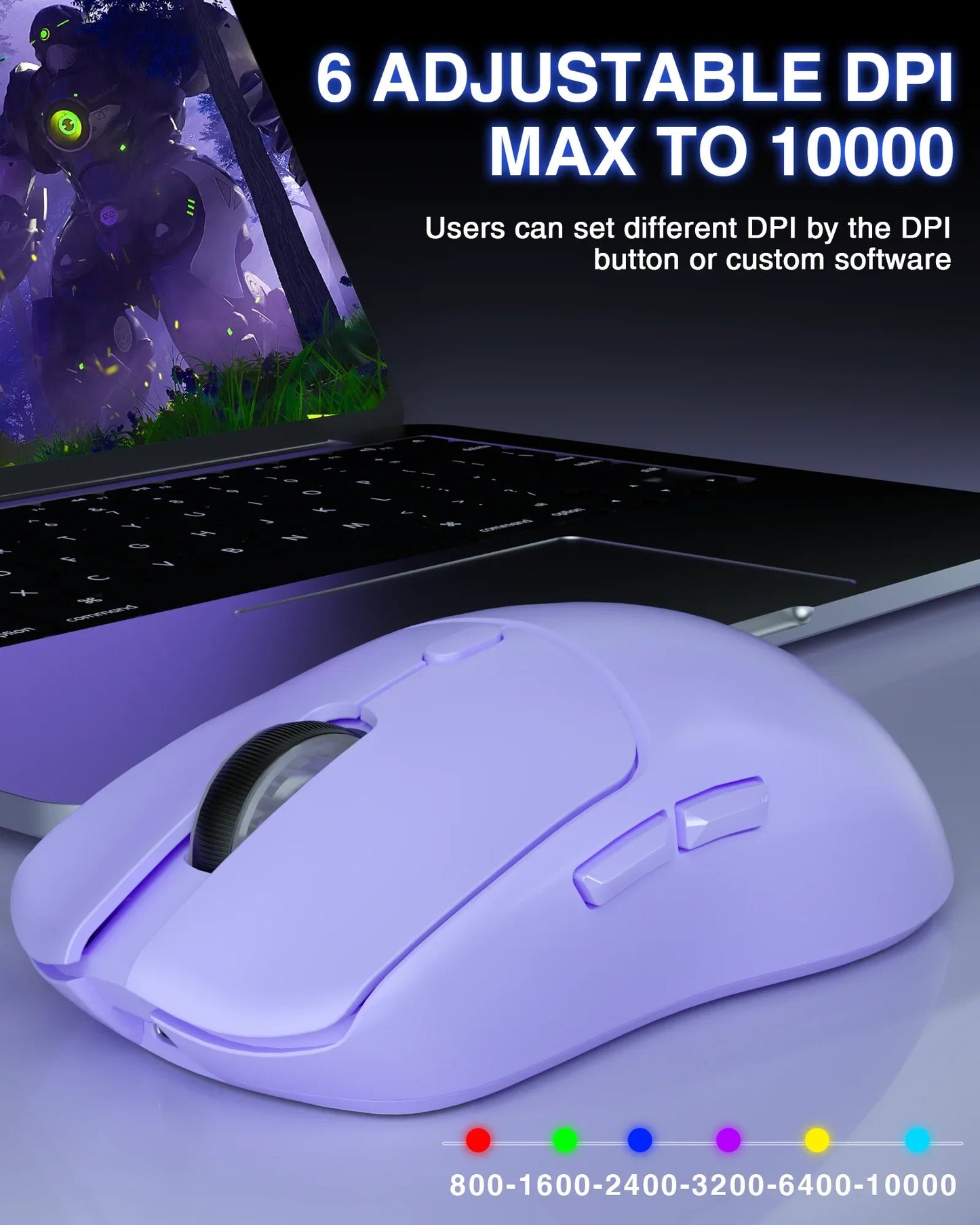 Tri-mode Rechargeable Ergonomic Bluetooth Mouse Electronics Den