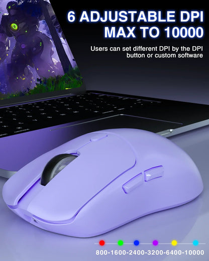 Tri-mode Rechargeable Ergonomic Bluetooth Mouse Electronics Den