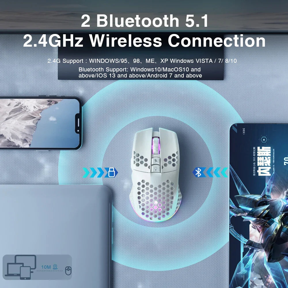 SM600 3-Mode Connection Wireless Gaming Mouse Electronics Den