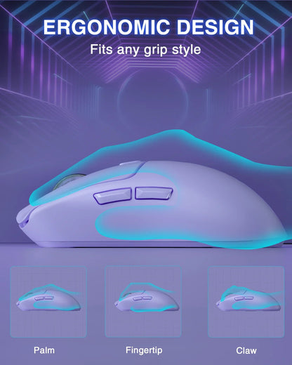 Tri-mode Rechargeable Ergonomic Bluetooth Mouse Electronics Den