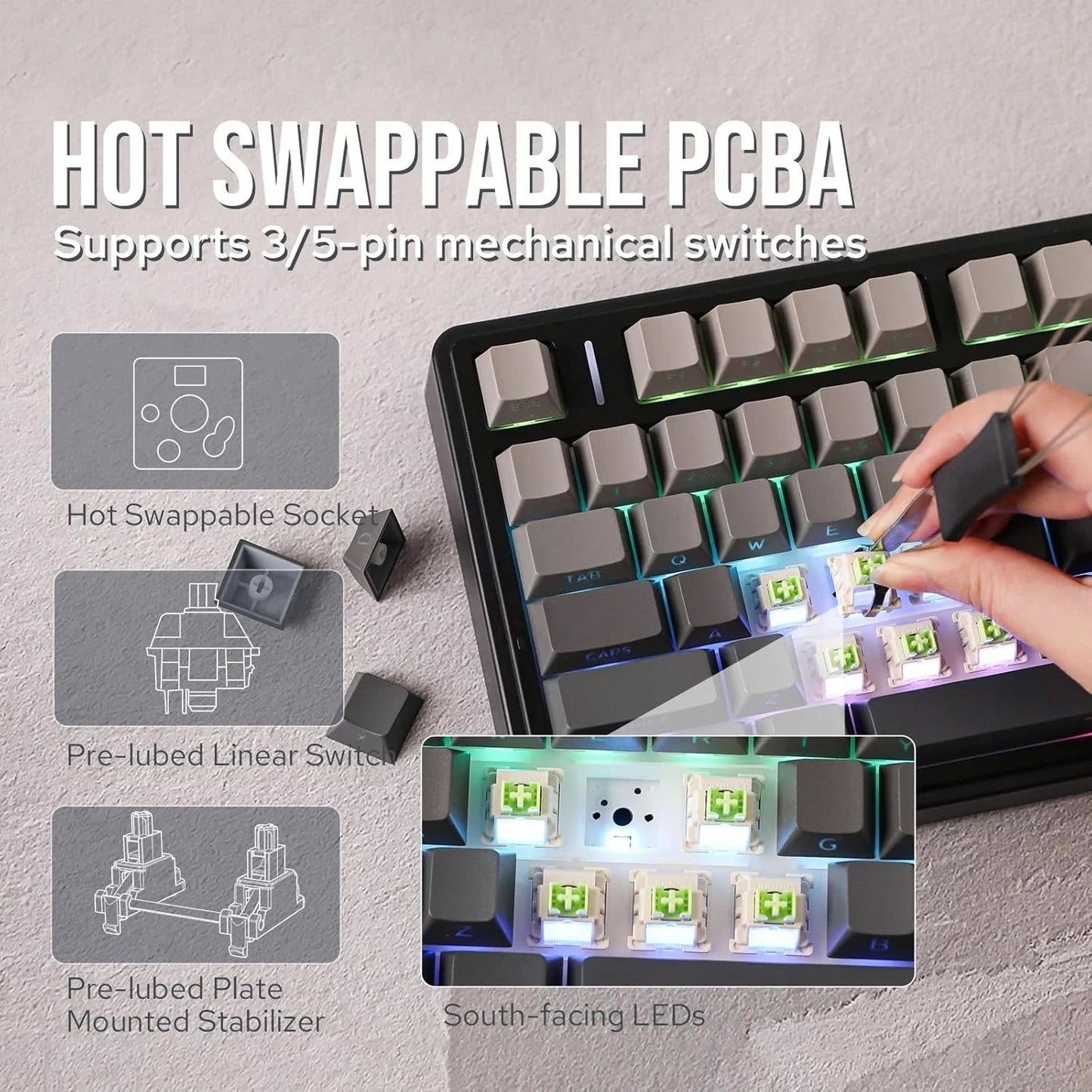 F75 Pro Gasket Mounted Wireless Gaming Mechanical Keyboard Electronics Den