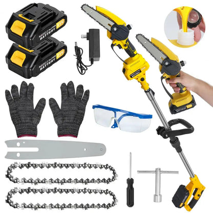 Cordless 2-in-1 Pole Saw And Mini Chainsaw 6-Inch Brushless Electric Chain Saw with 5.9 Feet Max Reach for Trimming And Cutting Russell E-Commerce