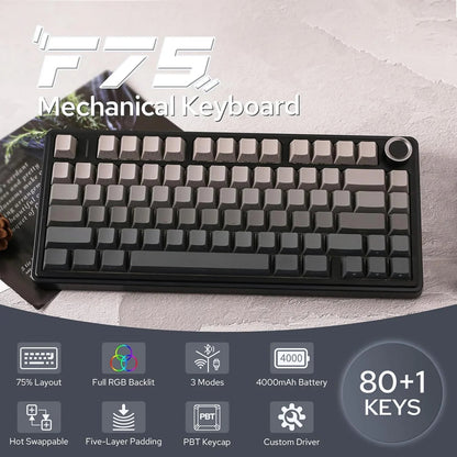 F75 Pro Gasket Mounted Wireless Gaming Mechanical Keyboard Electronics Den