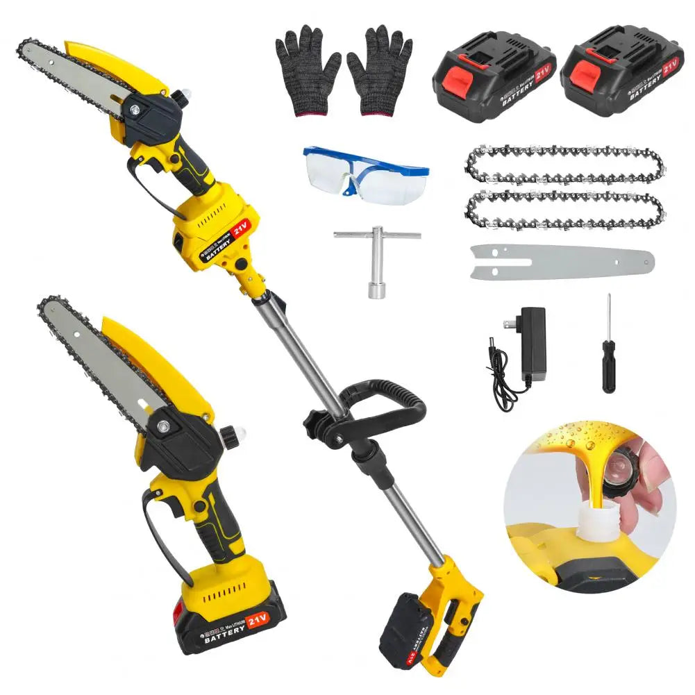 Cordless 2-in-1 Pole Saw And Mini Chainsaw 6-Inch Brushless Electric Chain Saw with 5.9 Feet Max Reach for Trimming And Cutting Russell E-Commerce