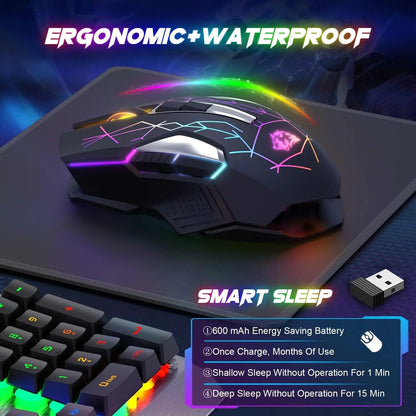 X18 Wireless Gaming Mouse 2.4G 7 RGB Electronics Den