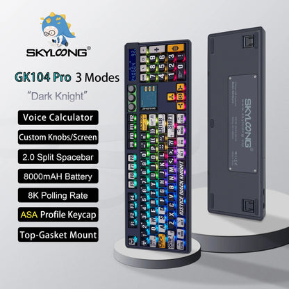 Wireless Mechanical Keyboard with 3.0 Screen 3 Knobs Hot-Swappable Silent Switch PBT keycaps Electronics Den