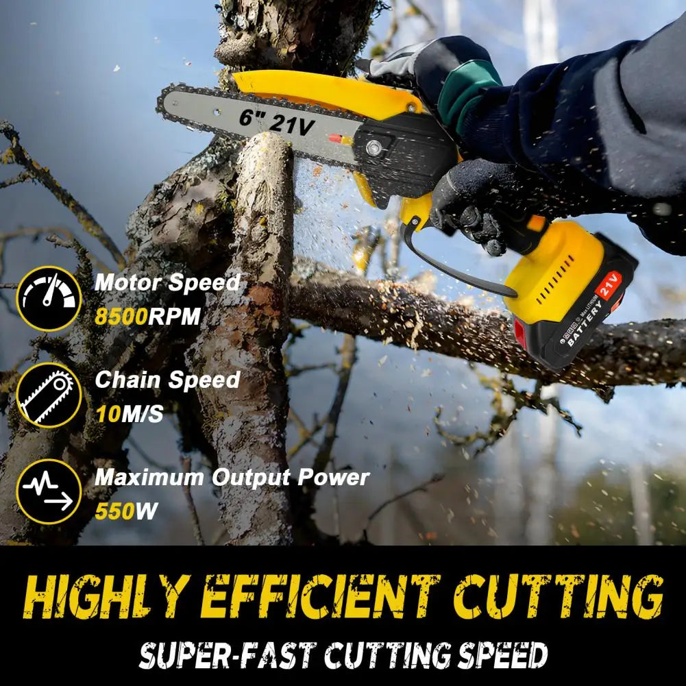 Cordless 2-in-1 Pole Saw And Mini Chainsaw 6-Inch Brushless Electric Chain Saw with 5.9 Feet Max Reach for Trimming And Cutting Russell E-Commerce