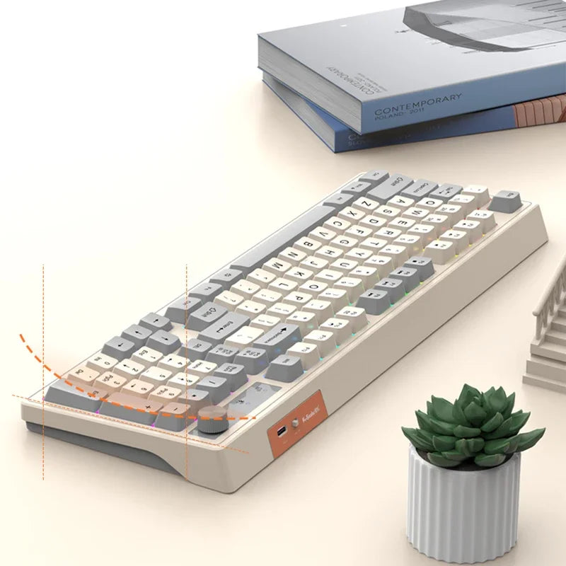 98-key Wireless Keyboard Rainbow Light Electronics Den