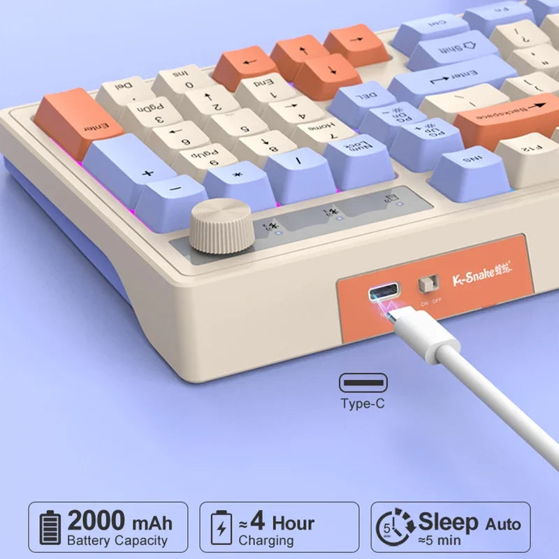 98-key Wireless Keyboard Rainbow Light Electronics Den
