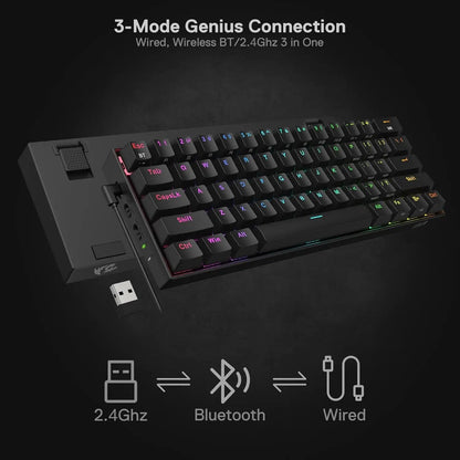 K530 Pro Draconic 60% Wireless RGB 3-Mode Mechanical Keyboard Electronics Den
