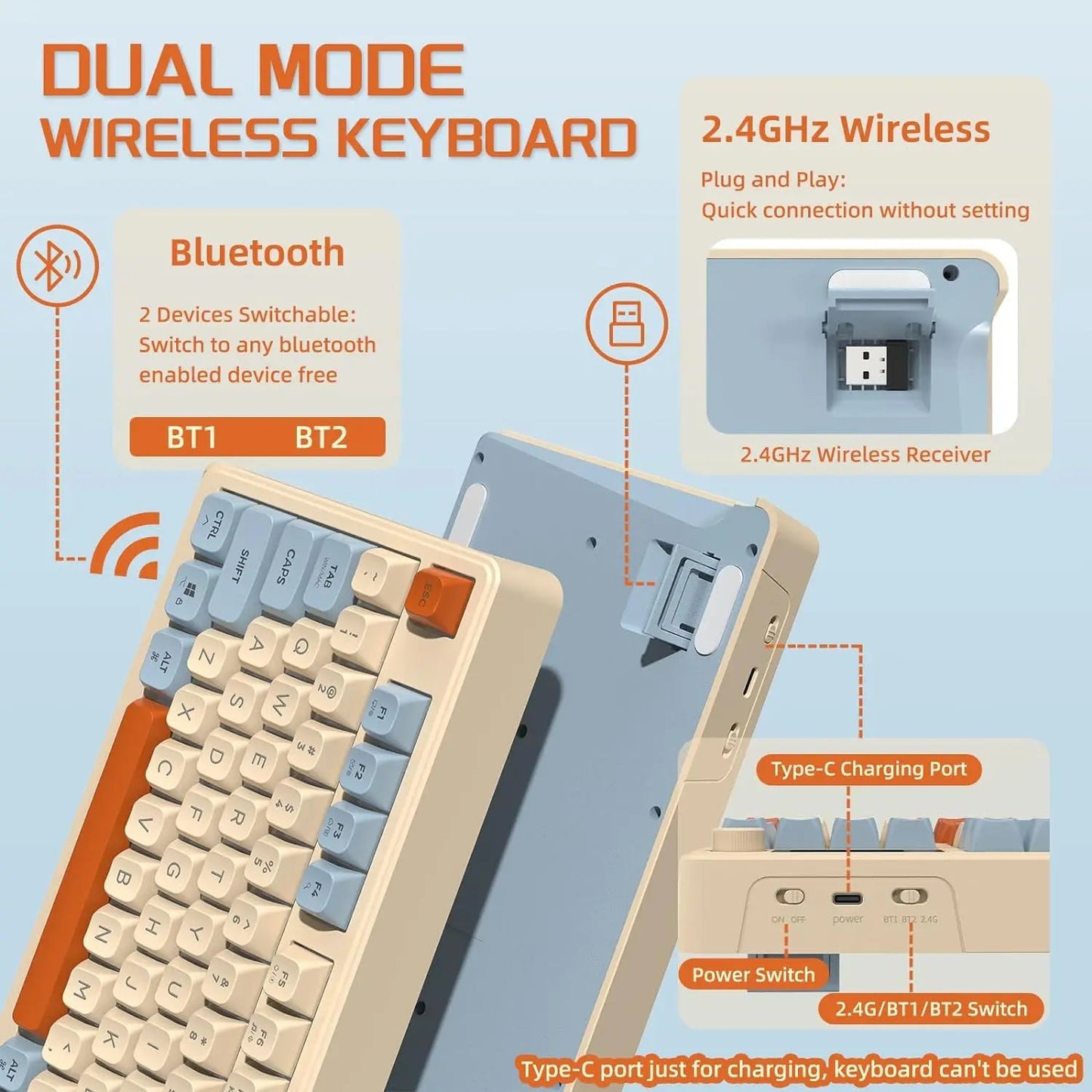 M96 Wireless Gaming keyboard Electronics Den