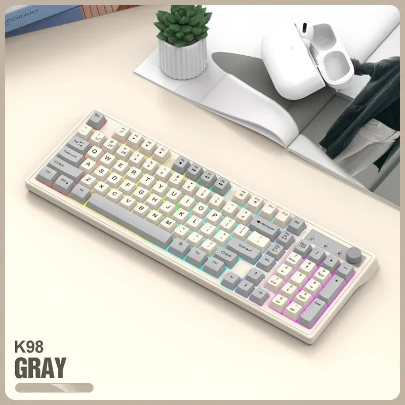 98-key Wireless Keyboard Rainbow Light Electronics Den