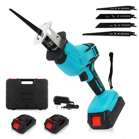 Reciprocating Saw 21V Cordless 0-4500 SPM 2 Batteries 4 Saw BladesTool Russell E-Commerce