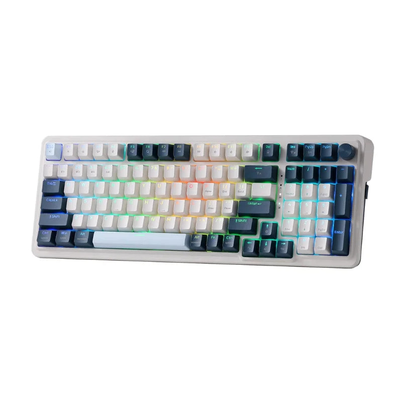 98 Keys 3-Mode Wireless Gasket RGB Gaming Mechanical Keyboard Electronics Den