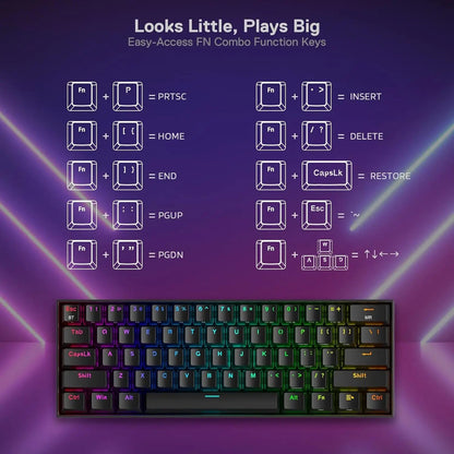 K530 Pro Draconic 60% Wireless RGB 3-Mode Mechanical Keyboard Electronics Den